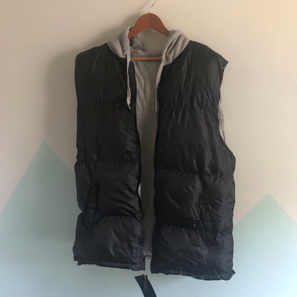 Men’s XL Kani Black & Gray reversible hoodie vest